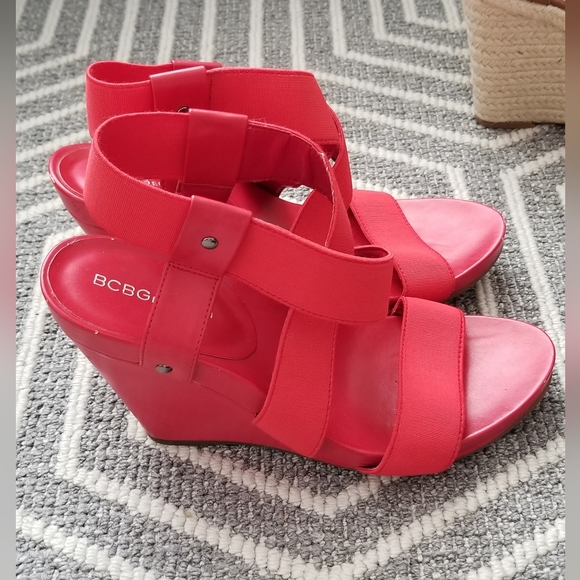 BCBG strappy heels wedges sandals - Picture 5 of 8